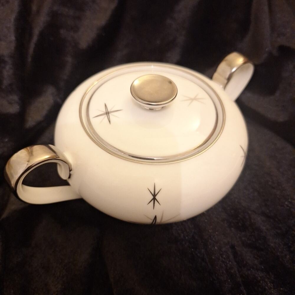 Sugar Bowl And Lid Starlight Pattern By Crown Jewel. Discontinued Item Bavarian